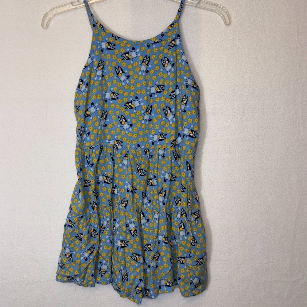 Bluey Dress Little Girls sun dress green sz‎ Large 11/12